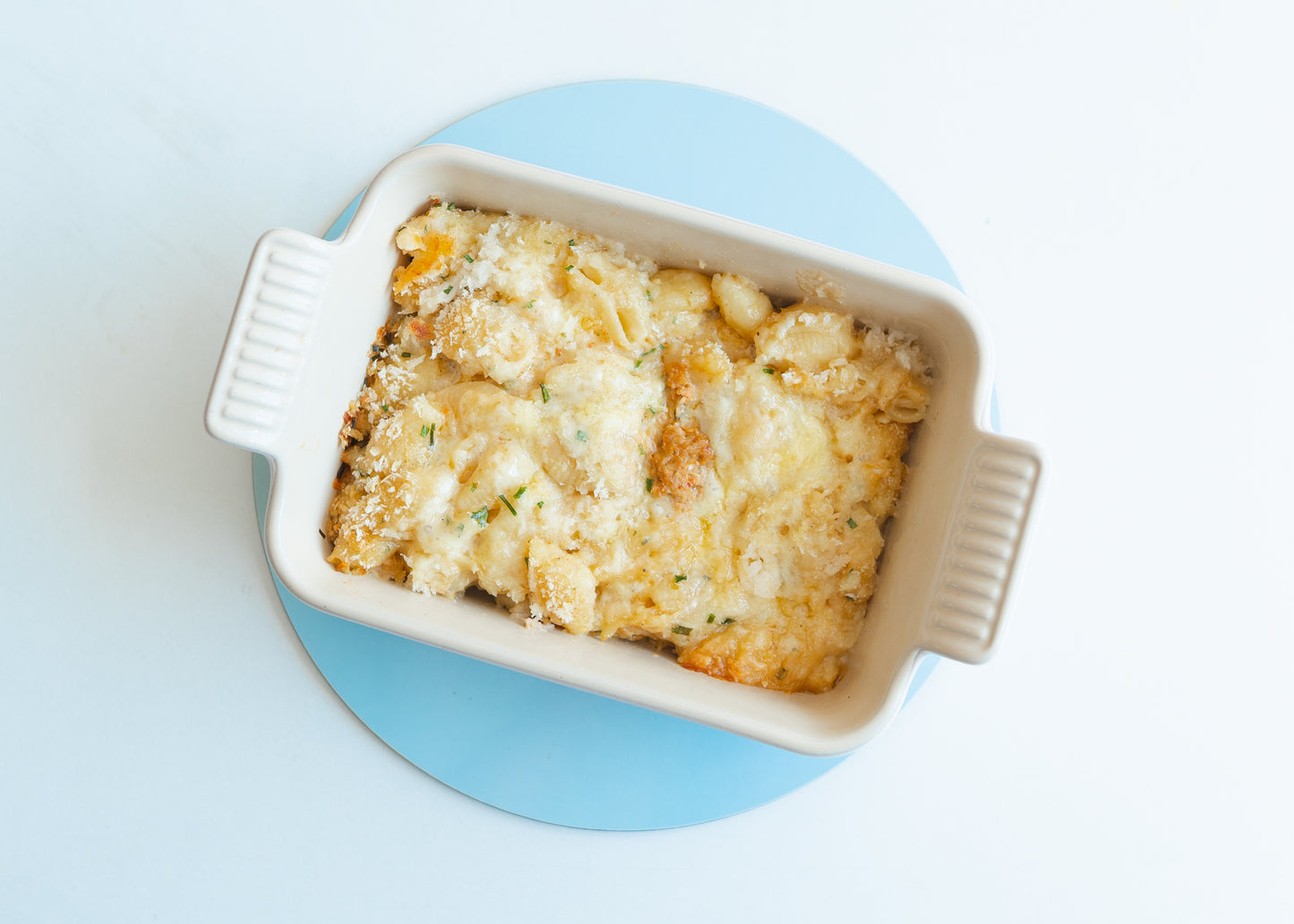 THE CRAB MAC + CHEESE BAKE.